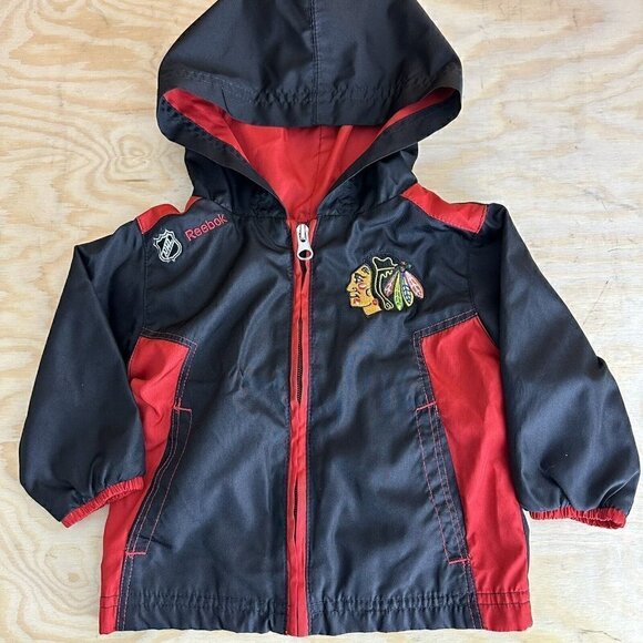 CHICAGO Blackhawks Jacket Toddler 12M Reebok Face Off Collection Windbreaker - Picture 1 of 5